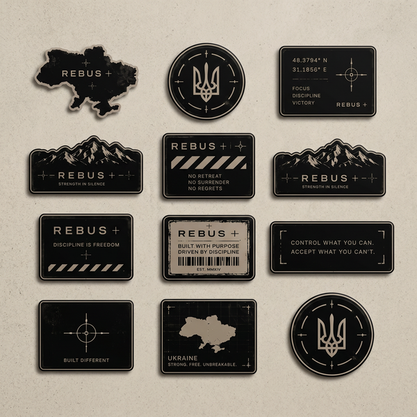 Стікерпак REBUS+ &laquo;10 Designs&raquo; &mdash; 10 вінілових die-cut стікерів REBUS-STK-10 фото