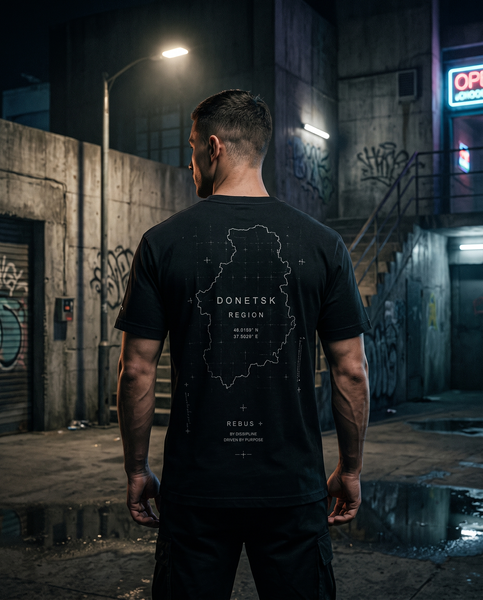 Футболка REBUS+ &laquo;Donetsk Region&raquo; (Black) &mdash; щільна бавовна 230 г/м&sup2;, вишивка на грудях REBUS-TEE-DONETSK фото