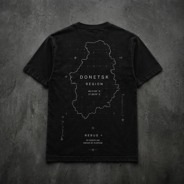 Футболка REBUS+ &laquo;Donetsk Region&raquo; (Black) &mdash; щільна бавовна 230 г/м&sup2;, вишивка на грудях REBUS-TEE-DONETSK фото